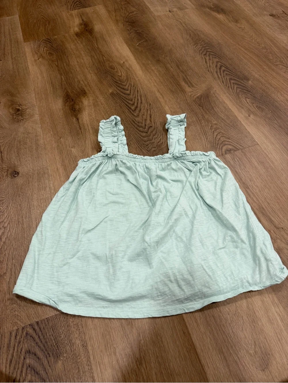 GAP Light Mint Green Ruffle Strap Tank Top